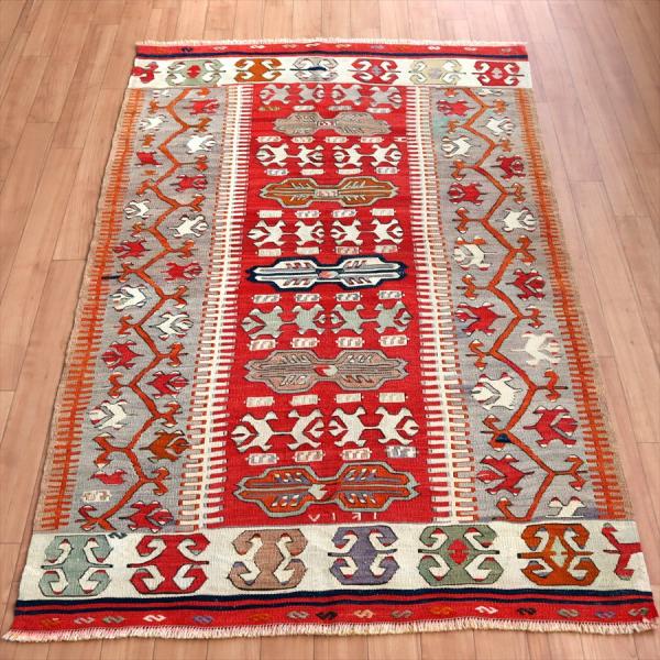 オールドキリム アイドゥン 153x96cm 雄羊の角と水の流れ