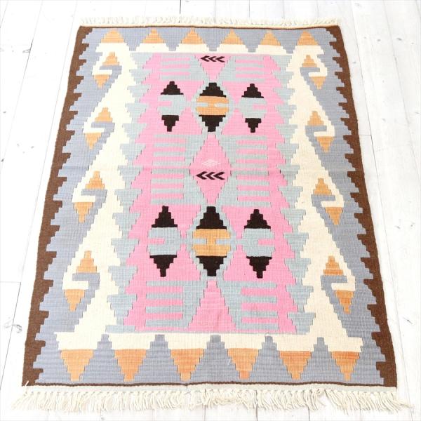 やわらかな織りのカイセリ産キリム チェイレキ 125x84cm 翼を広げた鳥のモチーフ