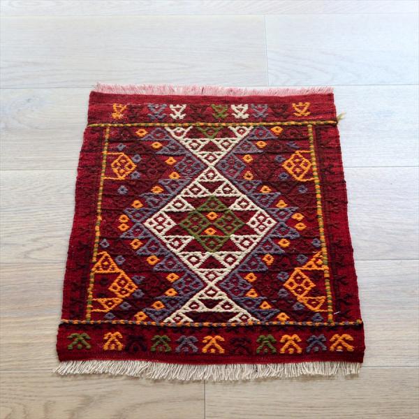 オールドキリム アダナ 51x45cm 小さな正方形 ジジム織り