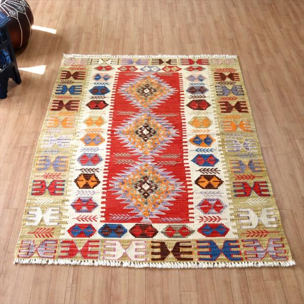 ワンランク上のカイセリキリム　セッヂャーデ 169x130cm イーブルアイと麦の穂のモチーフ