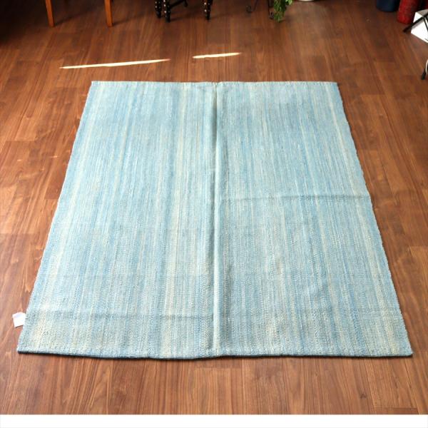 トルコの手織りキリム カルス 193x149cm ブルーグラデーション