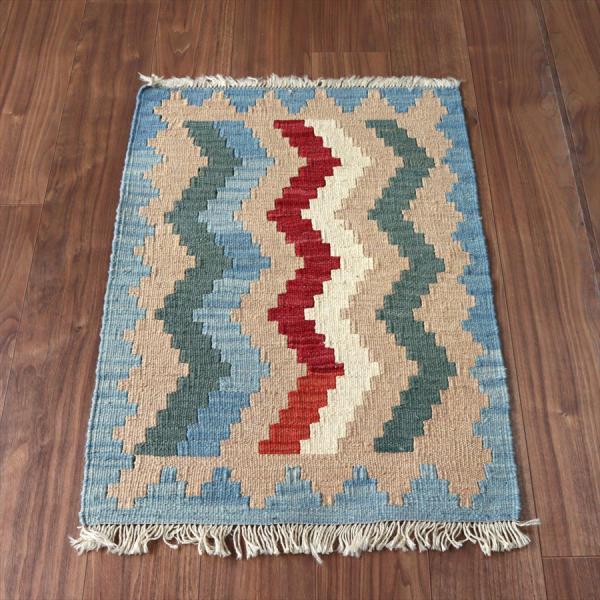 カシュカイキリム イラン 手織り 85x61cm カラフルな幾何学モチーフ