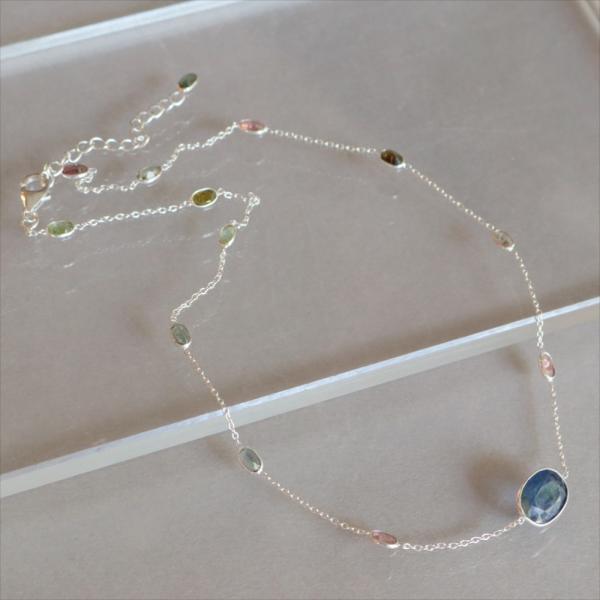 カイヤナイト トルマリン シルバーネックレス Jaipur Gemstone Jewelry,Sil...
