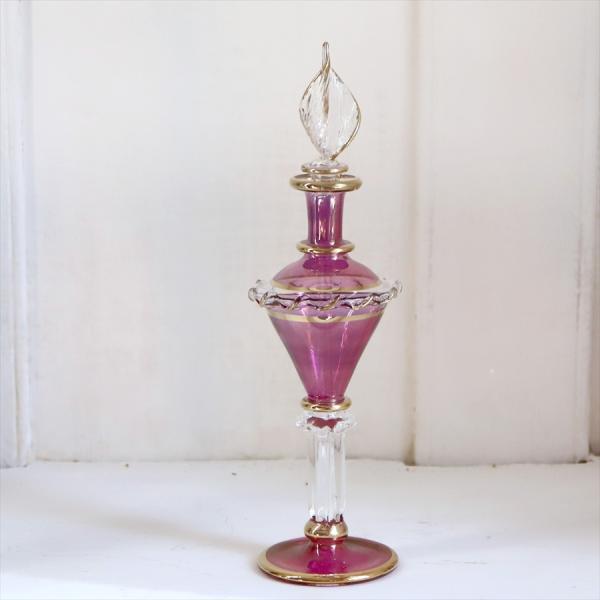 エジプト ガラス 香水瓶 19cm 　クレオパトラ レッド