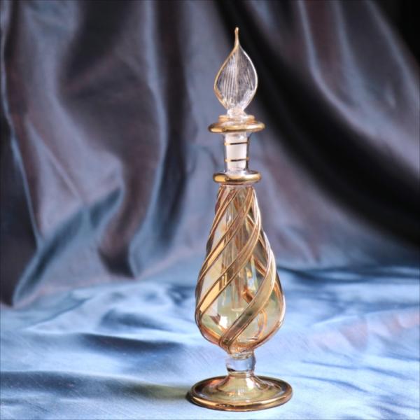 エジプトガラス香水瓶　ファラオ 19cm　ゴールド/イエロー