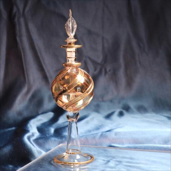 エジプトガラス香水瓶　ファラオ 18cm　ゴールド/イエロー