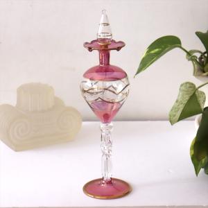 エジプト香水瓶 手吹きガラスの工芸品/ラクダ3頭セット ピンク
