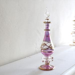 エジプト香水瓶 手吹きガラスの工芸品/ラクダ3頭セット ピンク