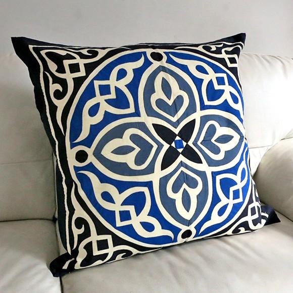 エジプト ハーヤメーヤ69x71cmイスラミックデザインが美しいエジプトの手仕事 クッションカバー