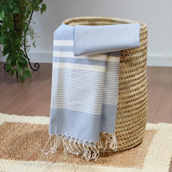 ペシュテマル　ハマムタオル トルコ製 長方形/コットンの大判バスタオルライトグレー