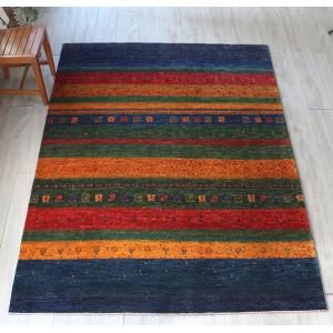 Gabbeh ギャベ イラン直輸入ギャッベ リズバフ リビングサイズ230x170cm カラフル ストライプ