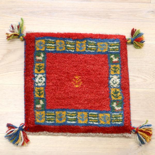 ギャッベ　カシュガイ族手織り　座布団サイズ 39x38cm