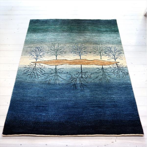 ギャッベ　アマレ Amaleh 176x121cm ランドスケープ　水面に生命の樹