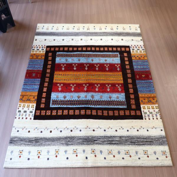 ギャッベ　ノウバフト Gabbeh Nowbaft 213x151cm モダンデザイン　カラフル　ス...