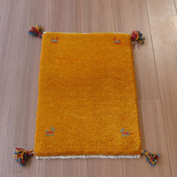 ギャッベ イランの手織りラグ GABBEH 60x41cm イエロー