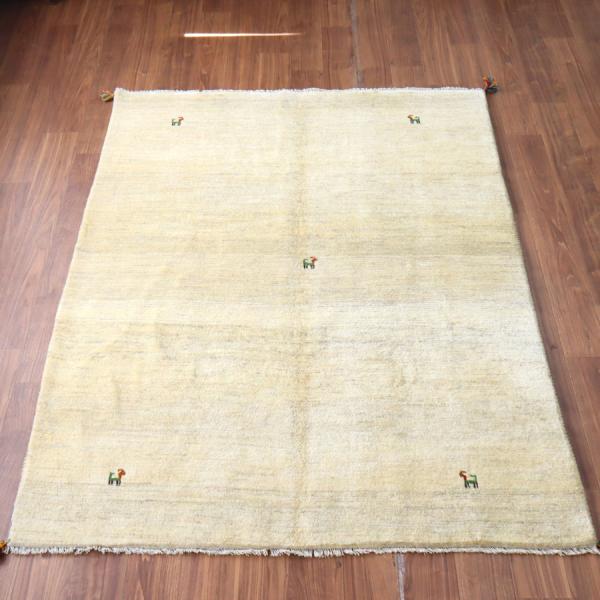 ギャッベ Gabbeh ナチュラルアイボリー 230×170cm イラン産 動物モチーフ