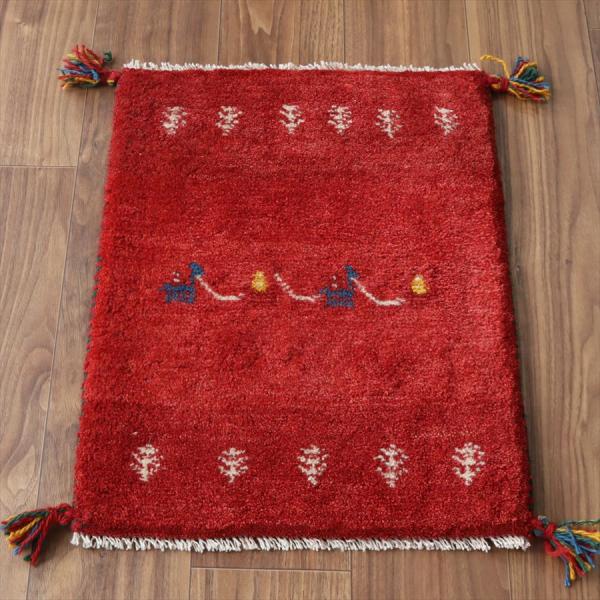 ギャッベ ミニギャベ イラン産 58×45cm レッド ラクダと生命の樹