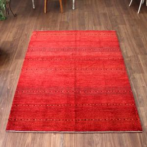 レッドグラデーション ロリアタシュ 191x144cm イランの手織りラグ ギャッベ