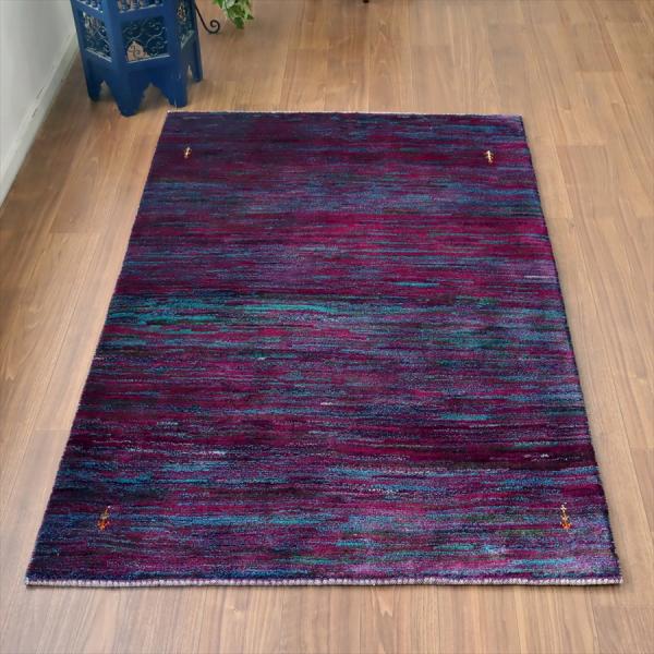 ギャッベ ノマド　 176x120cm ブルー＆パープル　ランダムミックス　イラン産手織り　Gabb...