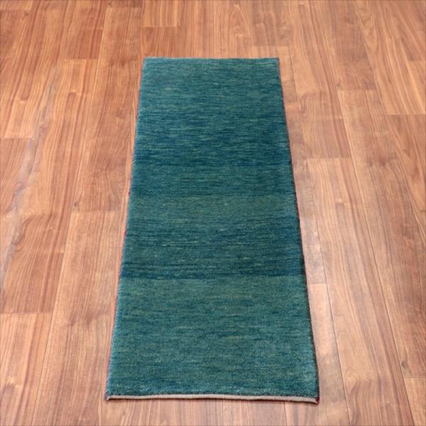 ギャッベ　ノマド/Nomad　細長ランナー 150x53cm ブルーグリーン