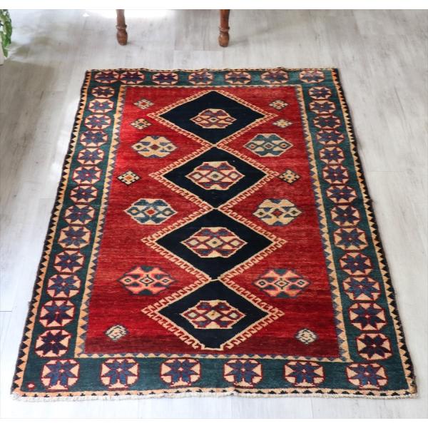 オールドカーペット コンヤ　セッヂャーデ 167x116cm草木染　アカネの赤 インディゴ