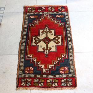 ヴィンテージ ラグマットトライバル ラグ 57cm×30cm ブルー