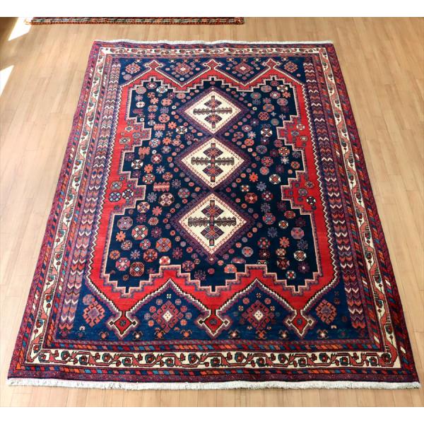 手織り絨毯 アフシャール 244x170cm イラン南部シルジャン