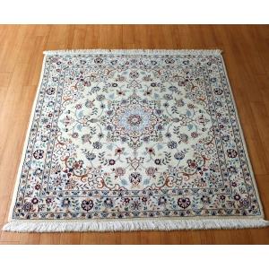 ペルシャ絨毯 ナイン 玄関マット 手織 本物 イラン 60x40cm 9la