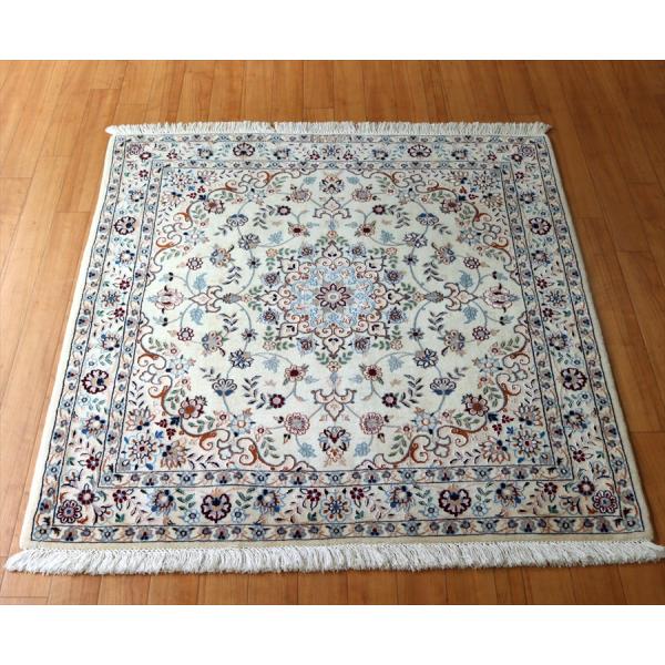 ペルシャ絨毯 ナイン ハビビアン工房 104x101cm スクエアサイズ