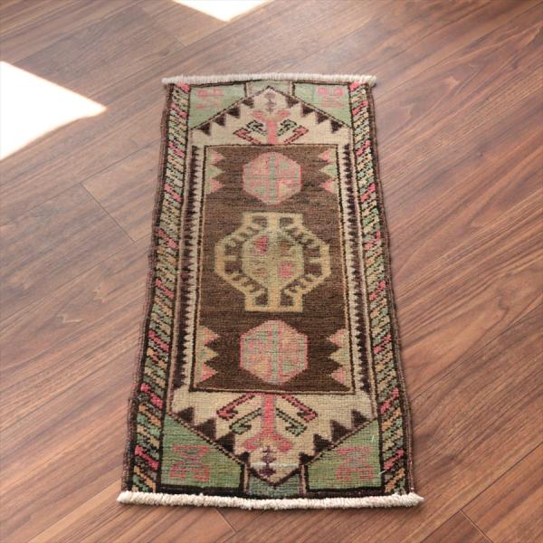 トルコの手織り絨毯 アフィヨン 75x35cm ヴィンテージラグ ヤストゥク