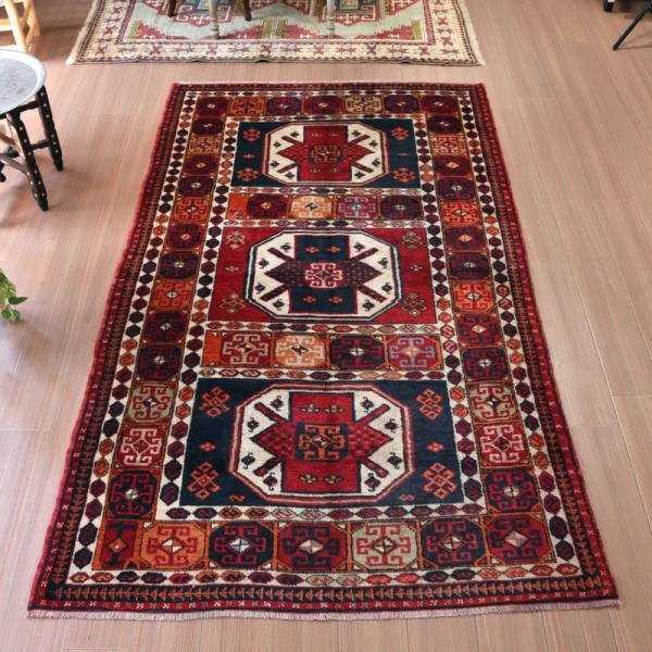 トライバルラグ 手織り絨毯 トルコ 233x130cm シャワック ウルファ