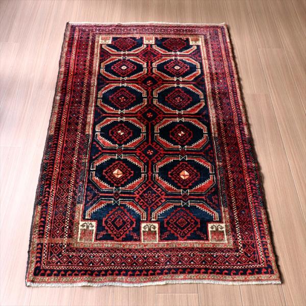 部族絨毯 トライバルラグ バルーチ  170x97cm  サラハニ 八角形のモチーフ