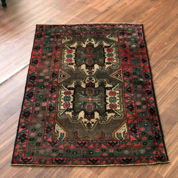 トライバルラグ バルーチ 148x95cm ２つのメダリオン ブラウン