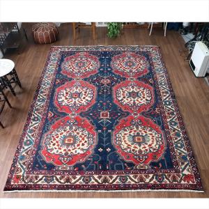 イランの手織り絨毯 バクティアリ族 299x216cm 花形のメダリオン 手織りラグ