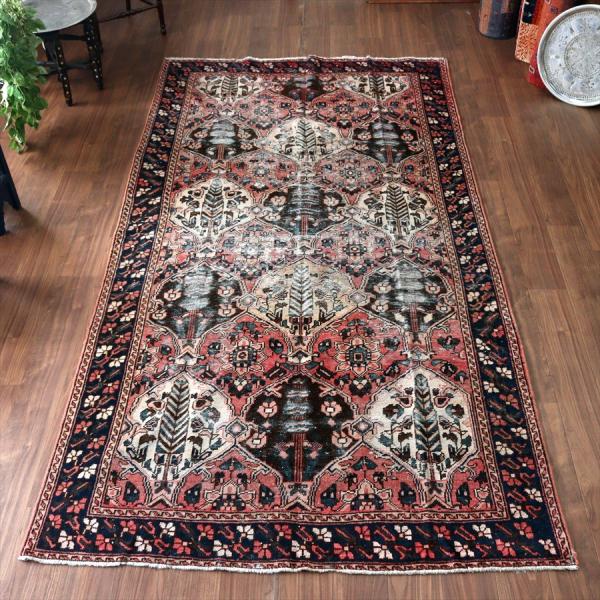 トライバルラグ バクティアリ族の部族絨毯 295x154cm 樹々と小花のデザイン