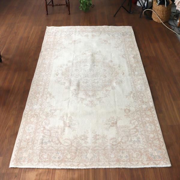 オールドラグ ヴィンテージウォッシュ 256x138cm ウスパルタ 花のメダリオン