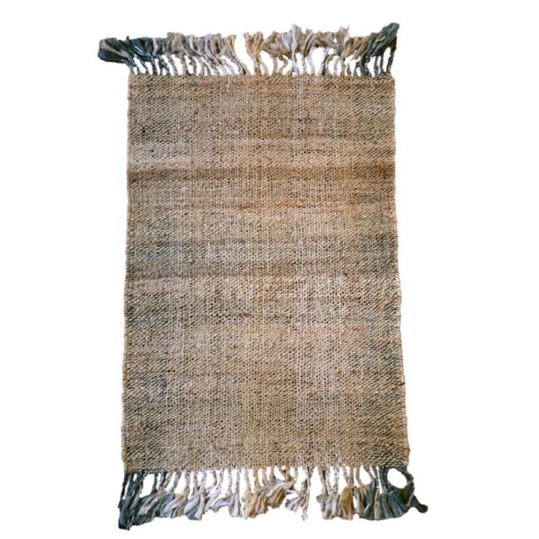 ジュートラグ 手織り　天然繊維　麻　 120x80cm ベージュグラデーション