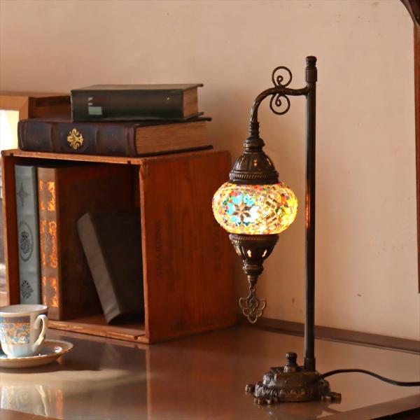モザイクランプ トルコランプ テーブルランプ 小さめのガラス 全高44cm カラフル E17/15W
