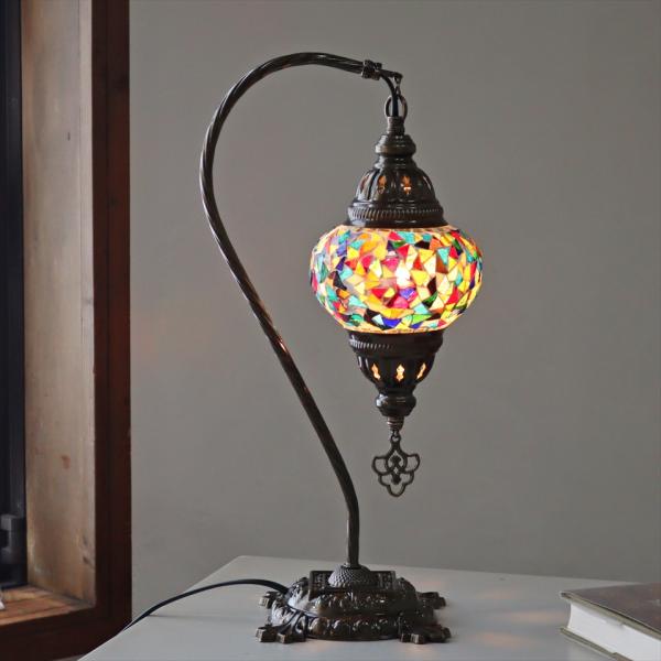 トルコランプ モザイクテーブルランプ ハンギング 全高42cm 横幅23cm カラフル