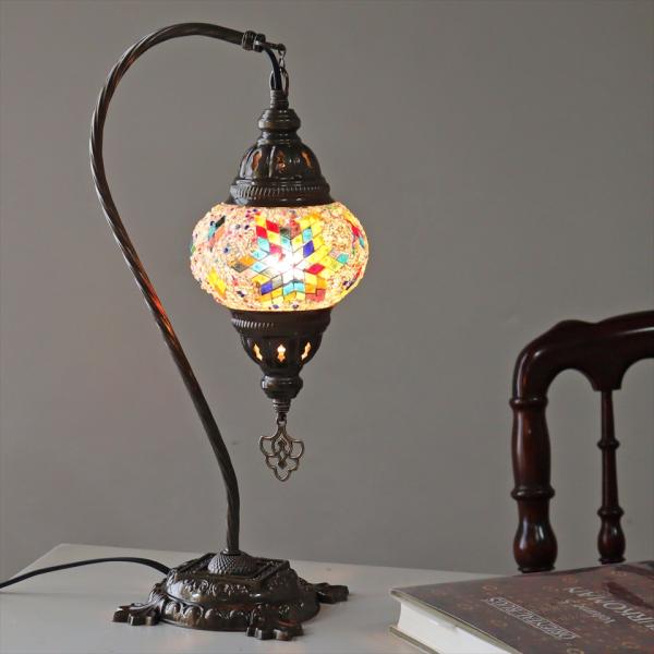 トルコランプ モザイクテーブルランプ ハンギング 全高42cm 横幅23cm カラフル