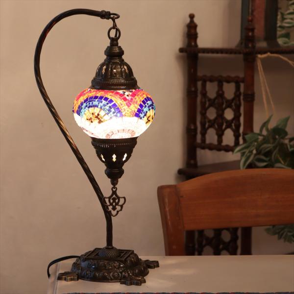 トルコランプ モザイクテーブルランプ ハンギング 全高42cm 横幅23cm ミックスカラー
