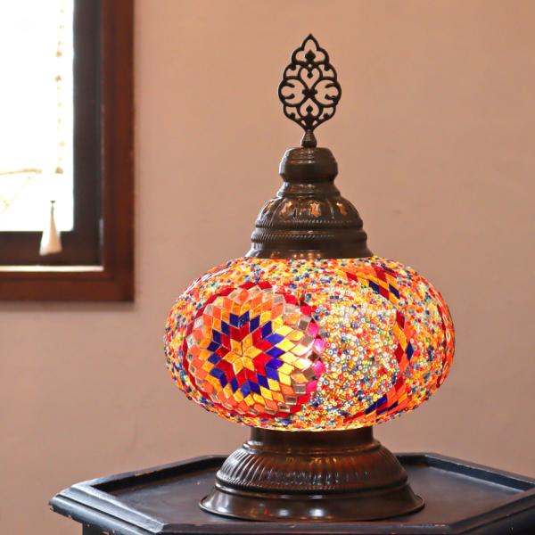 トルコランプ モザイクランプ テーブルランプ 全高39cm 直径24cm カラフル