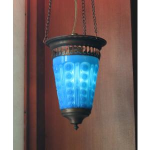 アンティークガラスのトルコランプ トルコワーズ/引っ掛けシーリング用パーツ別売り