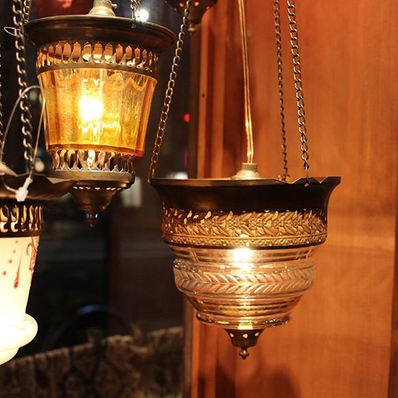 アンティークガラスのトルコランプ クリアー 灯具別売り