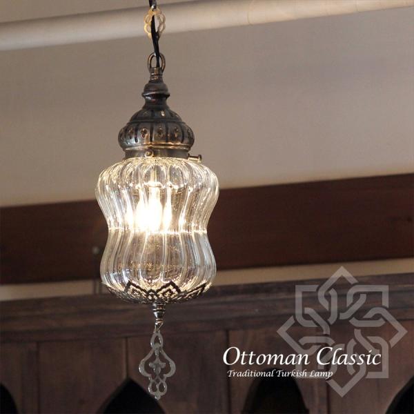 トルコランプ オットマンクラシック ガラスシェードランプペンダントライト 1灯