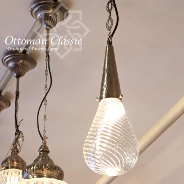 トルコランプ オットマンクラシック ガラスシェードランプ ペンダントライトドロップ 雫型