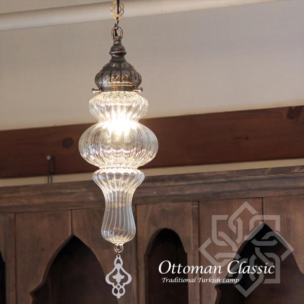 トルコランプ オットマンクラシック ガラスシェードランプペンダントライト 1灯