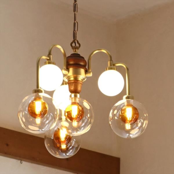 レトロ　ガラスペンダントランプ 7灯 二重のガラス球 Balon バロン　フロスト　アンバー G9/...