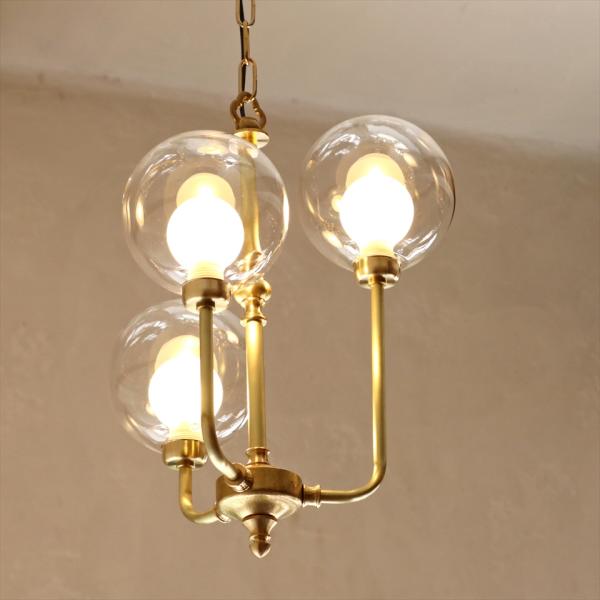 レトロ　ガラスペンダントランプ 3灯シャンデリア 二重のガラス球 Balon バロンフロスト G9/...