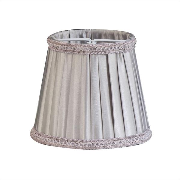 ランプシェード 布ランプシェード/ピンタック　直径13cm　キャッチ式サテンシルバー ムーン